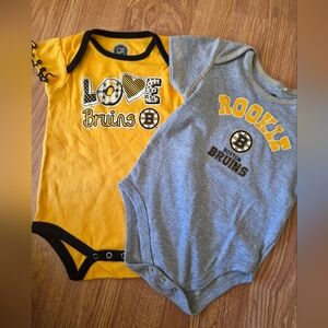 NHL Boston Bruins Baby Bodysuits 18 Months 2pc New Hockey Athletic Jersey